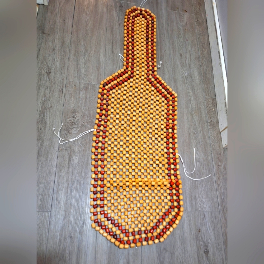 Vintage Beaded Wood Car Seat Office Chair Cover Stranger Things Pizza Van Seat